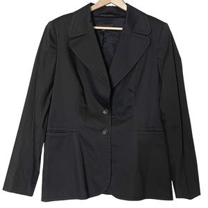 Escada Womens Black Button Closure Blazer Size 42 US Size L Pockets Minimalist